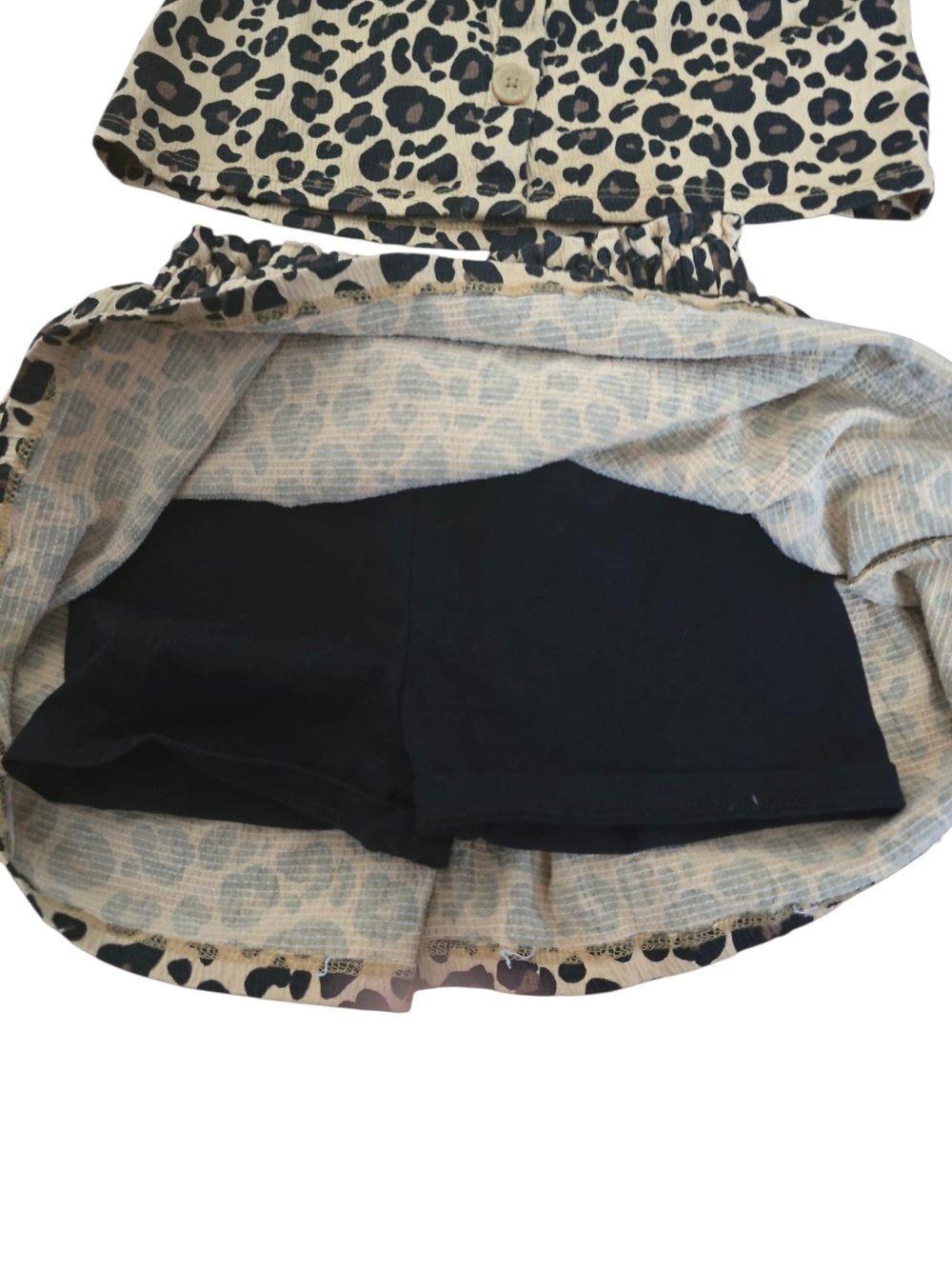 Rachel Zoe Girls Leopard Print Skirt Set - Black and Cream - Picture 3 of 5